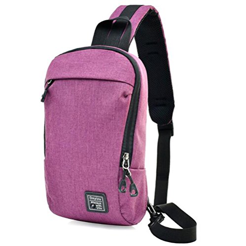 Preisvergleich Produktbild FHGJ Schultertasche Aufbewahrungstasche Freizeit Brusttasche Männlicher Mehrschichtiger Oxford Rucksack,Purple
