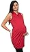 Pregnancy Tunic Maternity Sleeveless Jumper Long Hooded Top Pockets 847 (UK 6/8 EU 34/36, Red)