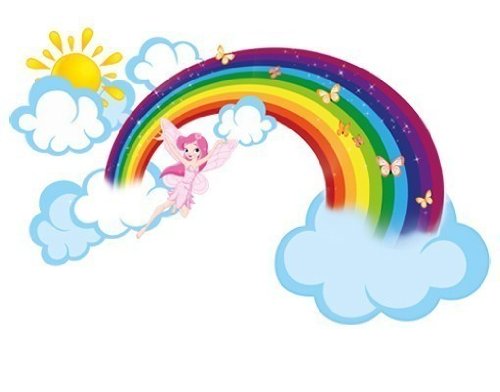 Wandsticker Regenbogen Elfe B x H: 65cm x 40cm von Klebefieber® - 3