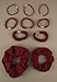 Pack of Burgundy School Scrunchie and Elastics