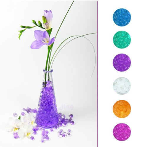 240 g Deko Hydro Perlen, künstliche Blumenerde Tischdeko Gelkugeln für Blumen und Pflanzen lila