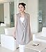 ANNO Maternity Plus Size White Cami Top Sleeveless Shirt Pregnant 2 Pieces Set US M-L(Asian Free Size) Grey