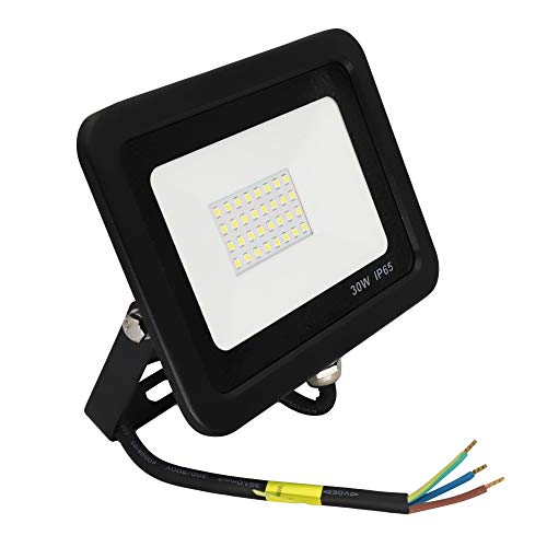 Popp PACK 2 Floodlight Led Foco Proyector Led 30w para Exterior Iluminación Decoración 6000k luz fria Impermeable IP65 Negro y Resistente al agua.