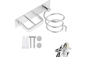 Cyleibe Hair Dryer Holder Hairdryer Holder Station Wall Mounted Hair Dryer and Straightener Holder for Bathroom