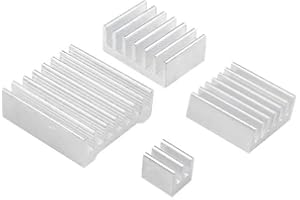 ITSTUFF Raspberry Pi 5 Kühlkörper Set 4-teilig silber Aluminium effiziente Wärmeableitung für optimale Leistung und Langlebigkeit selbstklebend passive