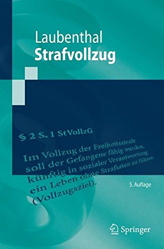 Strafvollzug (Springer-Lehrbuch) Buchen