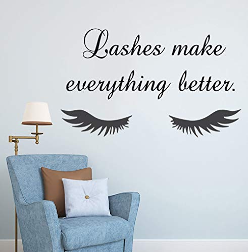 Preisvergleich Produktbild Ajcwhml Schönheitssalon Zitat Wandaufkleber Lange Wimpern Vinylabziehbilder Augenbrauen Brauen Wandkunst Wandhauptdekor Schönheit Wandkunst 69X42 Cm