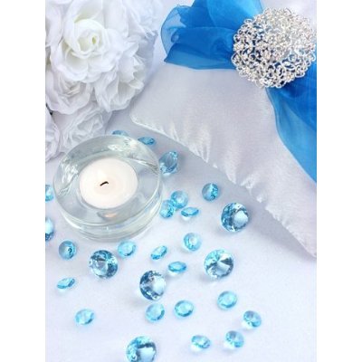 SiDeSo® Dekosteine türkis 12mm Diamanten 100 Stück Acryl Tischdeko Hochzeit - 2