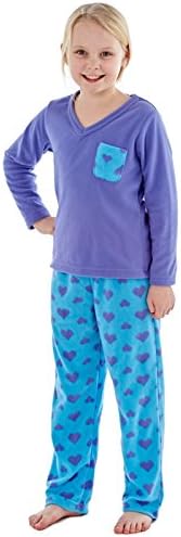 Girls Rosie Warm Micro Polar Fleece V Neck Pyjama Aqua 7/8y