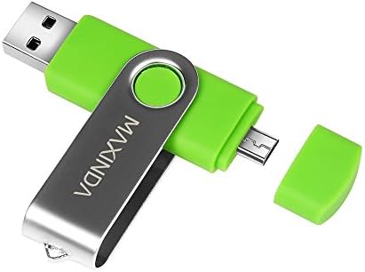 MAXINDA 32GB Rotatable Micro OTG USB 2.0 Flash Memory Drive for Android Smartphone and Tablet (Green)