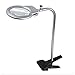 Produktbild Lorsoul LED-Beleuchtung Lupe Clip-on Tisch Schreibtisch 360 ° Drehbare Lesevergrößerungsglas, 4 mal 6 mal Großes Objektiv, mit Clamp