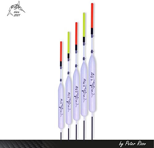 Set of 5pc Pole Fishing Float With Two Spring Eye 0.1/ 0.3/ 0.5 / 0.75 / 1.0gr