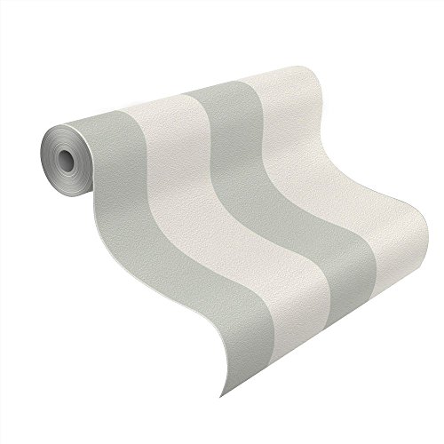 Vliestapete Streifen Gestreift weiß grau Tapete Rasch Prego 700220 - 2