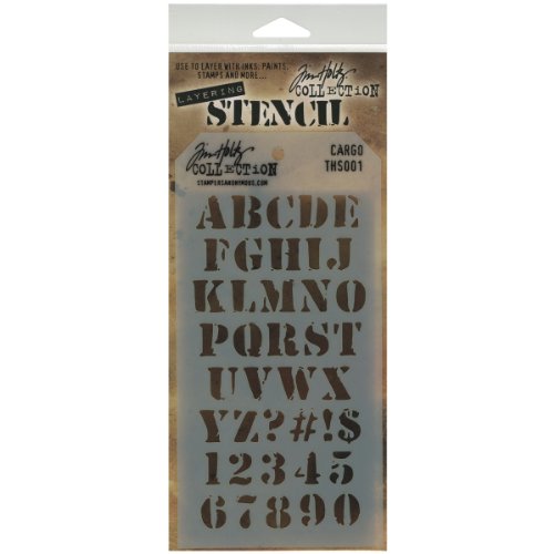 Stampers AnonymousTim Holtz Layered Stencil 4.125-inch x 8.5-inch, Cargo, Red, by The Yard