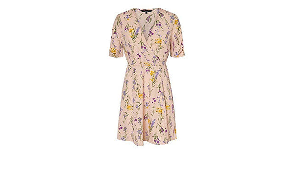 Vero Moda Women S Noomi Short Sleeve Dress In Rose Size 10 Amazon Co Uk Clothing 