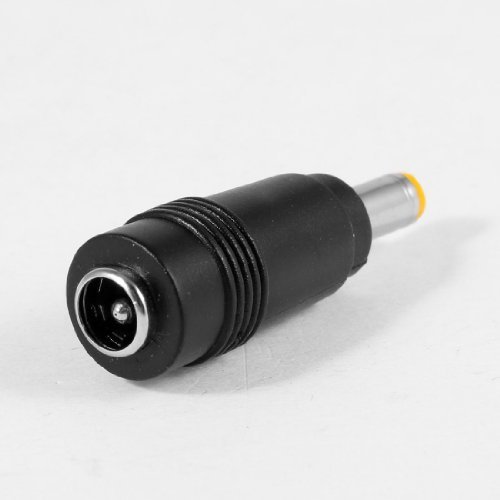 Yellow Tip 4.8x1.7mm Stecker zu 5.5x2.1mm-Buchse DC-Netzanschluss Schwarz