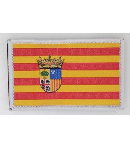 Parche Bordado De La Bandera De Aragón - 7,5 Cm, Para Planchar O Coser En Ropa, Mochilas O Gorras