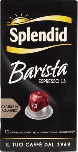 Splendid - Caffè Espresso Barista - 100 Capsula in Alluminio - Intensità 13 - Compatibili con Macchine Nespresso®* original - 10 Confezioni