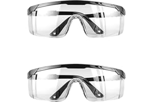 KAYLRE 2 PCS Lunettes De Protection Anti-Buée et UV Lunettes et Anti-Rayures pour Les lieux de Travail, Construction, Bricolage, Laboratoire, Soudage, Chimie, Usage Personnel Confortables à Porter