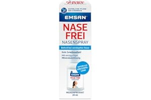 Emsan® Nase frei Nasenspray 6er Pack | Natürlich abschwellend bei akutem Schnupfen | Reinigt die verstopfte Nase auf natürliche Weise | Ohne Gewöhnungseffekt | einzigartige Mineralsalzlösung, 120 ml