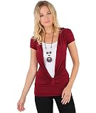 KRISP Womens 2 in 1 Vest Top Retro Necklace Blouse Size 8 10 12 14 16 18 20