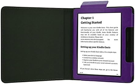 Kindle Oasis Case, Premium Smart Protective Leather Cover Case With Auto Wake &amp; Sleep Function for Amazon Kindle Oasis 2016 (Purple)