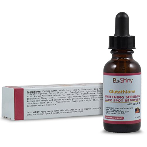BeShiny Glutathion Skin Whitening Serum und Dark Spot Remover Leistungsstarke Altersflecken Corrector für Gesicht, Hände, Körper mit Kojic Acid mindert Akne, Pickel, Falten, dünne Linien, dunklen Flecken, Altersflecken & Hyperpigmentierung - 6