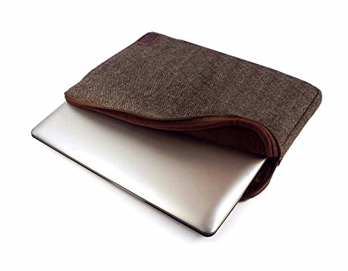 Tuff-Luv Herringbone Tweedtasche Hülle für 15″ (Laptops Macbook Air Pro Retina , Dell Inspiron , Toshiba, HP Chromebook Envy Pavilion / Spectre / Essential, Sony Vaio) – braun - 4