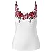 Produktbild OSYARD Damen Mode Plus Size Rose Stickerei Floral Tank Tops Shirt Bluse Camisole(EU 50/4XL, Weiß)