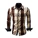Produktbild feiXIANG männer Lange ärmel Bluse Baumwolle Slim fit Kariertes Hemden top M-3XL (M, Kaffee)