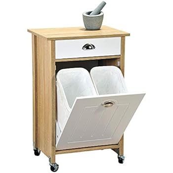 Amazon.de: Kesper Küchenwagen mit Mülltrennsystem aus Holz, 50 x 37 x