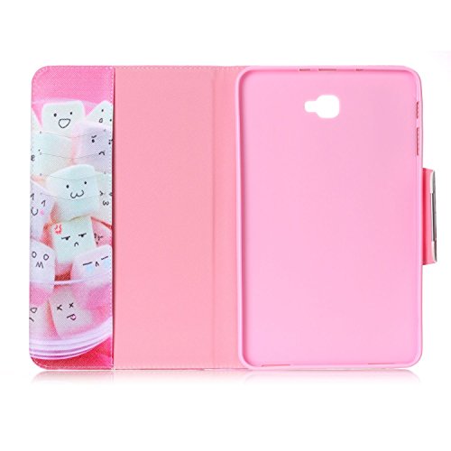 für Samsung Galaxy Tab A 10.1 Hülle Leder Emoji Zuckerwatte Muster,SKYXD [Auto Schlaf/Wach Funktion] PU Folio Klappbar Schutzhülle [Standfunktion/Brieftasche Kartenfach/Magnet] Klapphülle mit [Katze Handyanhänger + Eingabestift] 3 in 1 Zubehör Handy Tasche Etui for Samsung Galaxy Tab A 10.1 Zoll T580N T585N Bookstyle Flip Case Leather Cover With [Stylus and Dust Plug] - 4