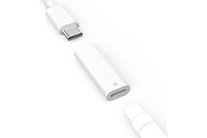 MoKo USB C to iPencil Charger Adapter Compatible with Apple Pencil 1st Generation, Apple Pencil Adapter for iPad 10/11th (A16) Gen, Female USB-C to iPencil Connector for Charging, Bluetooth Pairing