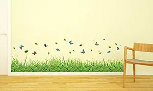 Amazon Brand - Solimo Wall Sticker for Living Room (Butterfly Garden, Ideal Size on Wall - 137 cm x 41 cm)