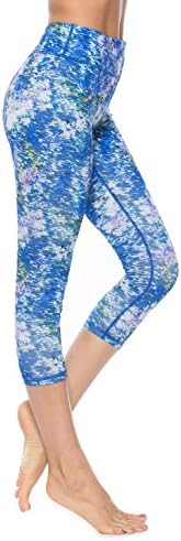 SOUTEAM Women High Waist Pocket Leggings Stretchy Watercolor Teens Sports Yoga Leggings, Printed Y0327, XL