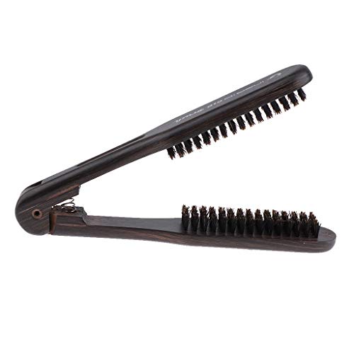 B Blesiya Soft Handle Hair Straightener Brush V Shape Hair Comb Folding Hair Straightening Hairbrush