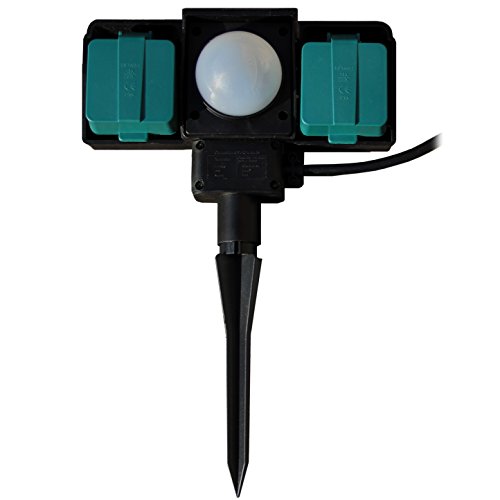 LIGHTEU Erdspieß IP54 spritzwassergeschützt mit Dämmerungsautomatik,Umgehungshandschalter,2m Kabel - 4