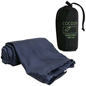 COCOON Drap De Sac Rectangulaire ST24-RS 100% Soie Ripstop Bleu - Doublure Sac De Couchage
