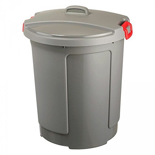 75 Liter Kunststofftonne, grau - mit Deckel, frostsicher bis -20°C