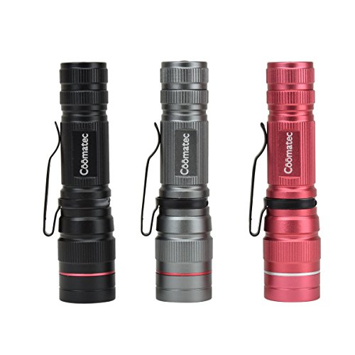 3 Stück Mini EDC Taschenlampe Superhell – Coomatec SD-200 Ultra starken 350 Lumen LED Tactical Flashlight Mit Akku - 2