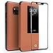 Produktbild Yalixin Huawei Mate 20 Pro Lederhülle, [Displayschutzfolie Inbegriffen], Premium Leder Smart Fensterabdeckung Flip Ledertasche für Huawei Mate 20 Pro, Braun