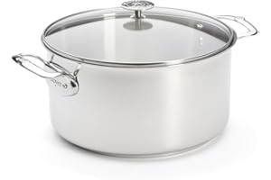 De Buyer - Faitout en inox MILADY avec son couvercle en verre - 28 cm - Fabriqué en France, Sans PFAS, Inox 18/10 Performant et Résistant, Fond Sandwich, Tous Feux + Four, Finition Poli Brillant