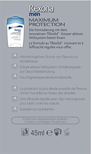 Rexona Men Deo Cremestick Maximum Protection Clean Scent Anti-Transpirant, 1er Pack (1 x 45 ml) - 2