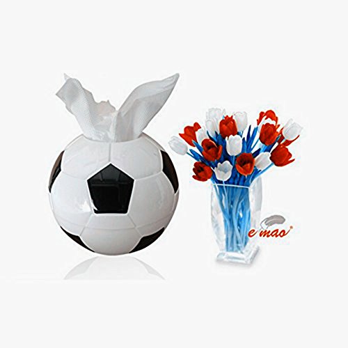 SOEKAVIA Kreative Fußball Form Kleenexboxen Taschentücherboxen Kosmetiktücher-Box Papiertaschentüchern-Box-Weiß - 3