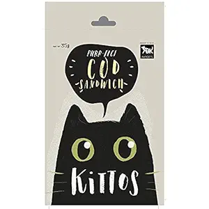Kittos Cod Sandwich Cat Treats - 35 g Each - Pack of 3