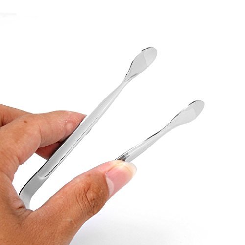 westeng 1 Edelstahl rund Kopf Eiszange Lebensmittel Sweet Brot Bar BBQ Kochen Tong Clip Silber - 2