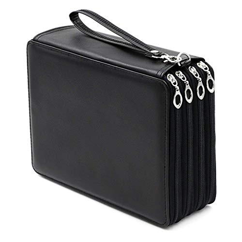 Estuche de lápices de colores JIN CAN, 120 compartimentos, organizador de piel sintética de 3 capas de gran capacidad, organizador de papelería (lápices no incluidos)