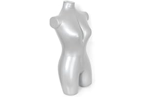 Daaxing Présentoir de mannequin féminin flexible pour moitié corps humain, support compact et portable pour vêtements pour femmes, modèle de torse factice