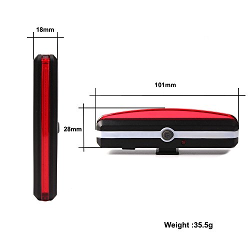 SOOJET BFL-05 USB Wiederaufladbare LED Fahrrad Rücklicht Sport Bicycle Rear Light Hinteres Rücklicht LED Licht Max 200 Lumen Rotes Licht 3 Licht-Modis – Schickes Design - 3
