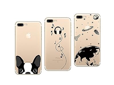 Novago Compatible avec iPhone 6, iPhone 6s Pack de 3 Coques Gel Souple incassable Résistant Antichoc Impression Motif Fantaisie Durable(Multicolore #1)